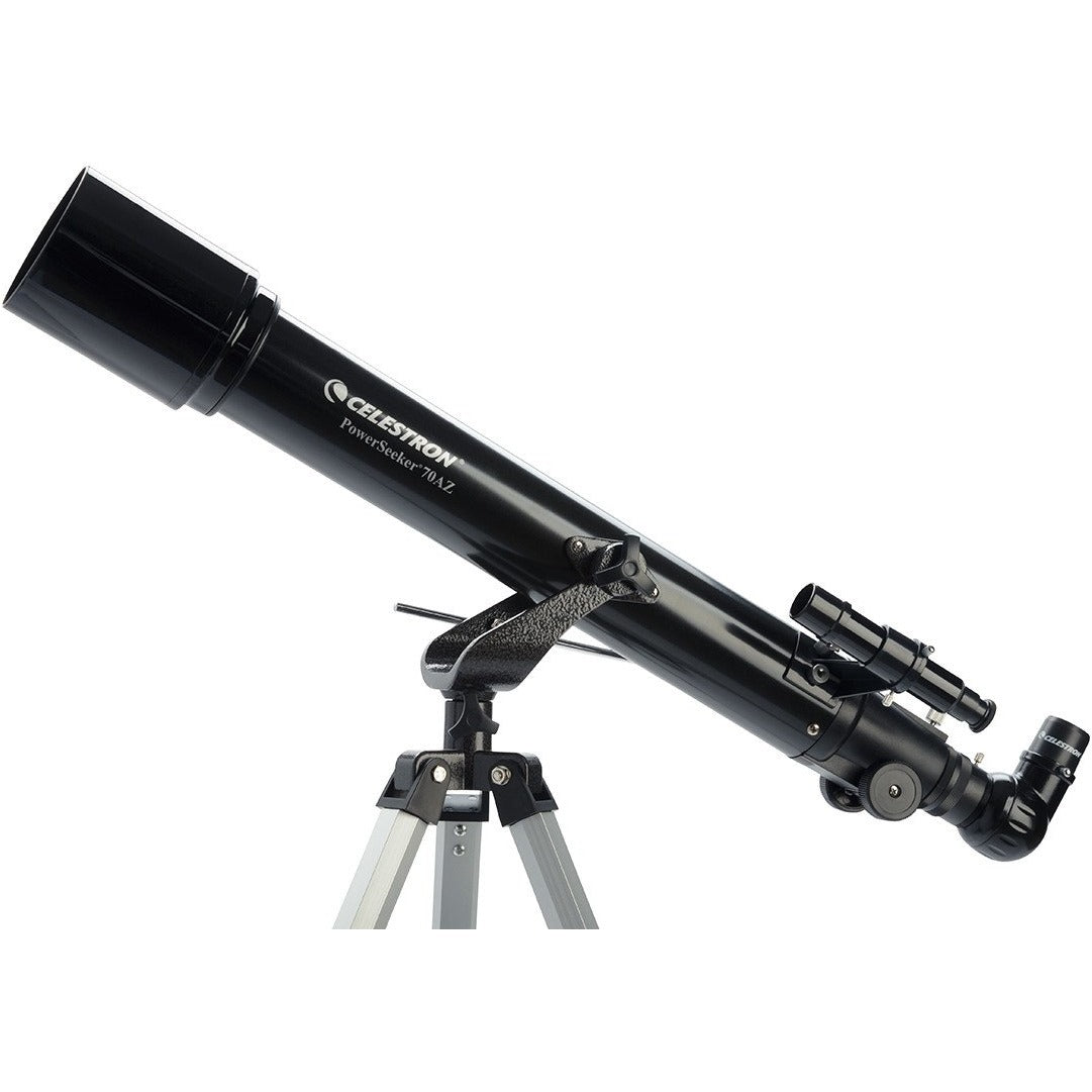 Celestron PowerSeeker 70AZ refractor telescope on tripod