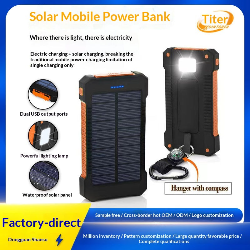Solar Power Bank 20000mAh — Waterproof Outdoor Charger