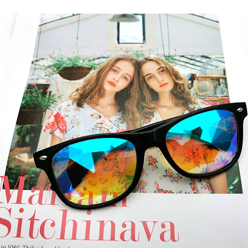Faceted Kaleidoscope Prism Glasses — Rave & Festival