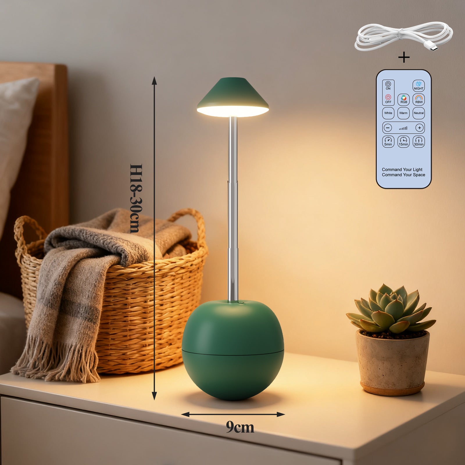 Rechargeable LED Decorative Table Lamp — Remote Control