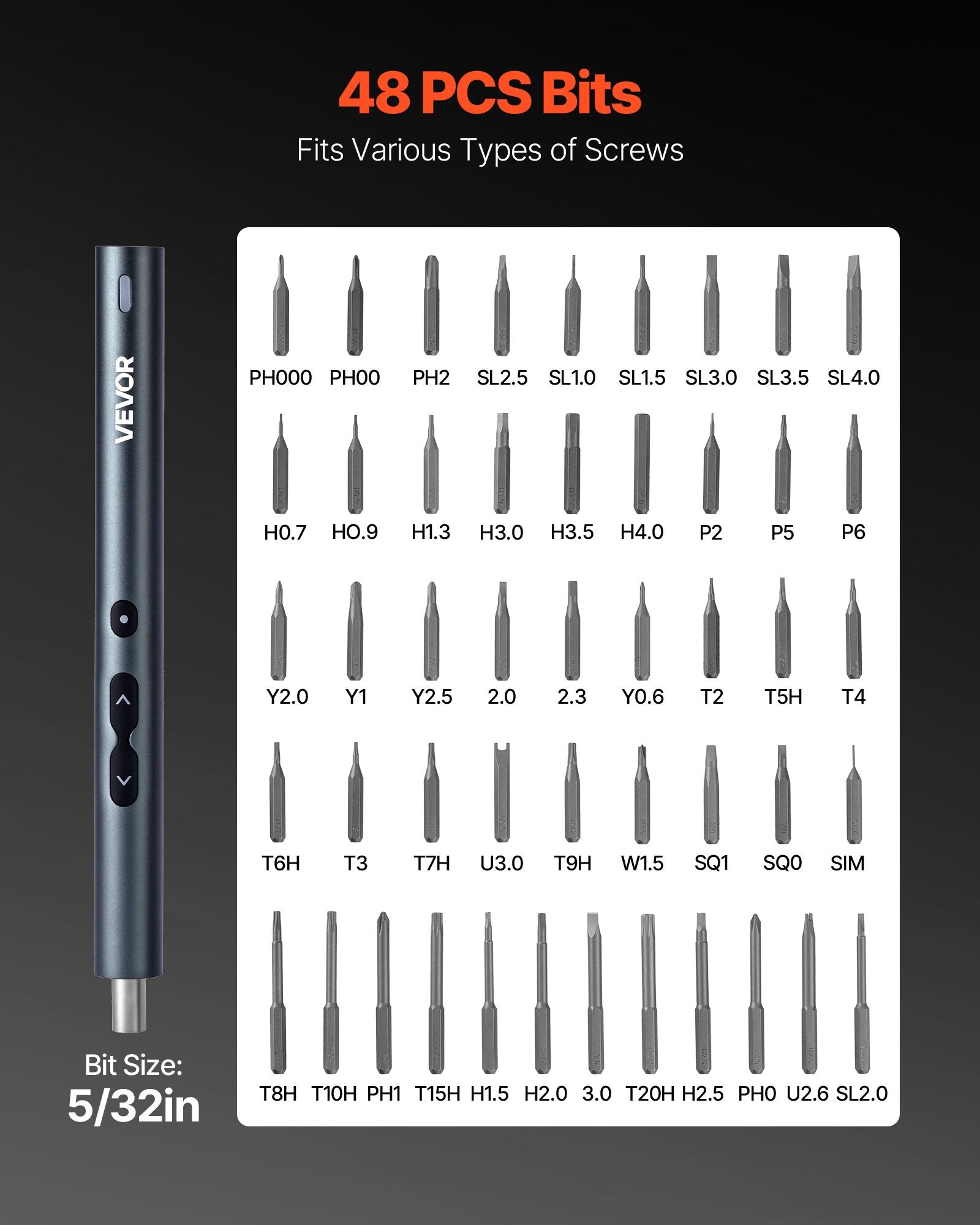 Electric Precision Screwdriver Set 48 Magnetic Bits