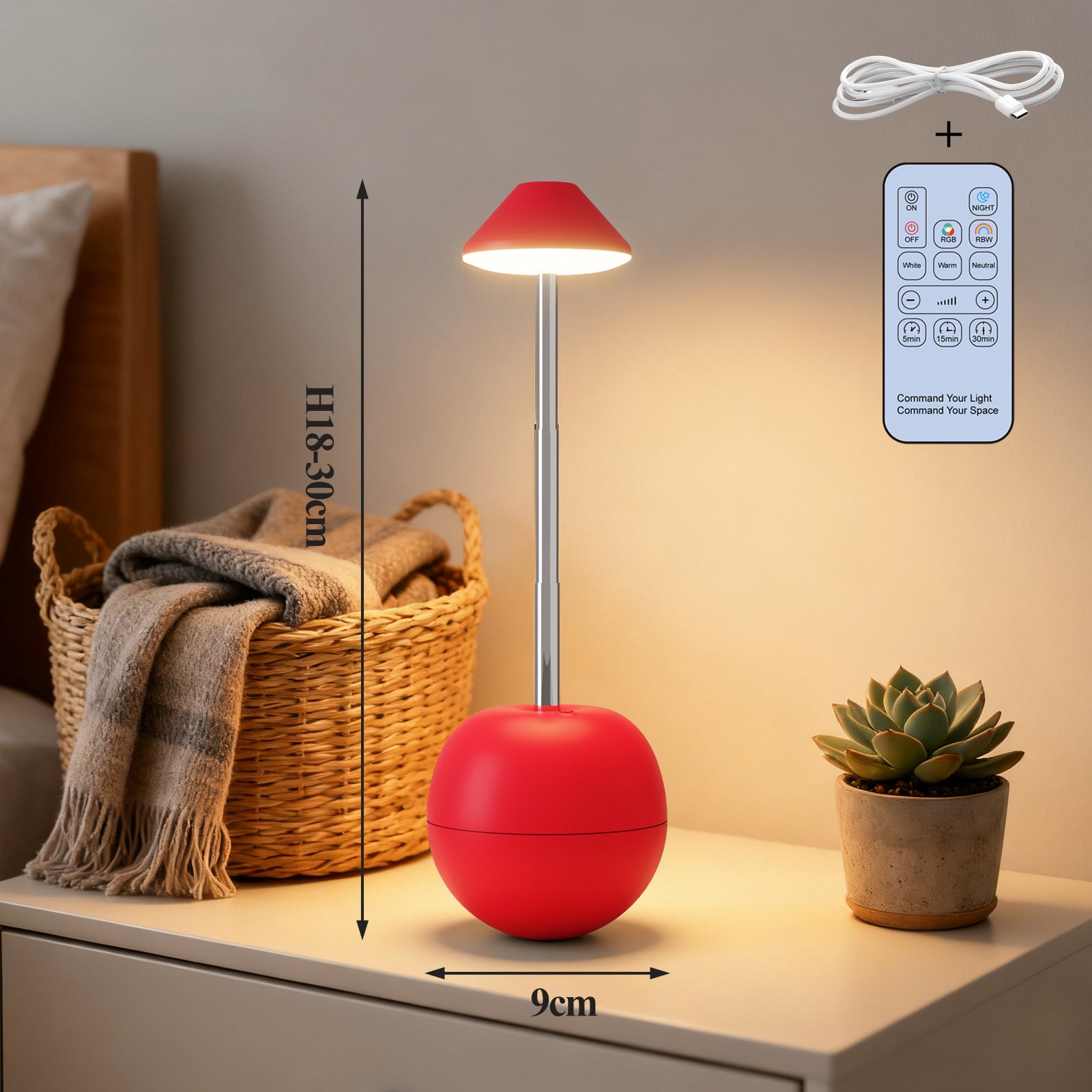 Rechargeable LED Decorative Table Lamp — Remote Control