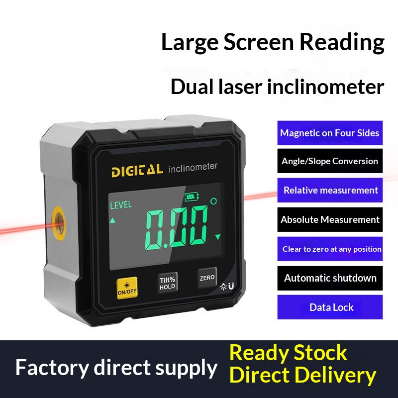 Digital Inclinometer Dual-laser Electronic Digital Angle Box High-precision Level