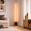 Prism Brassed Gold LED Floor Lamp With On Off  Faux Marble Base