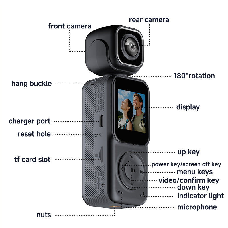 Panoramic Sports Camera Handheld DV Outdoor HD 4K Dual Lens Cycling Recorder Camera Standard Edition