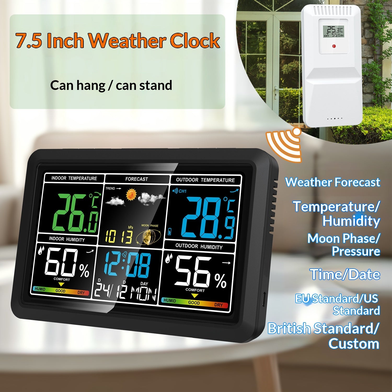 Electronic Thermometer Weather Forecast Clock