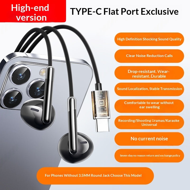Hi-Fi USB-C Wired Earbuds — Digital Audio Decoder