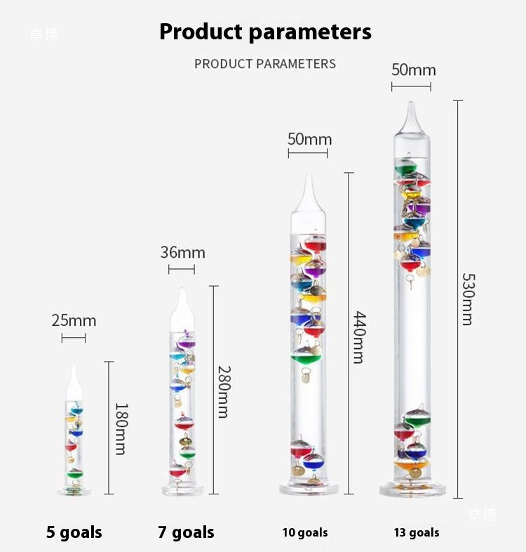 Galileo Colored Ball Physics Thermometer