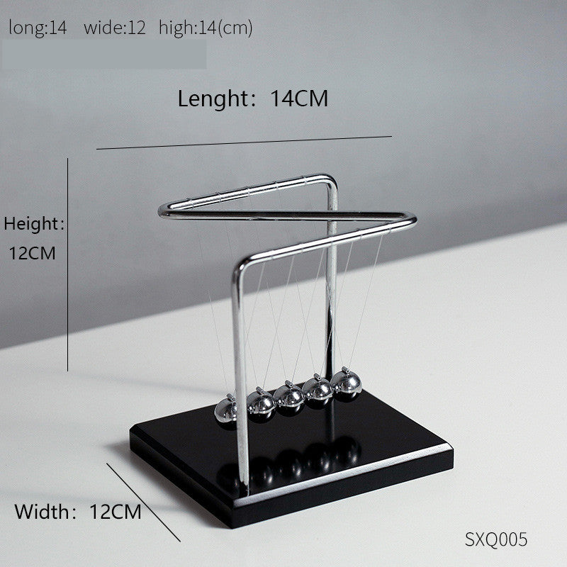 Newton's Cradle Pendulum — Desk Physics Toy, Steel Balls