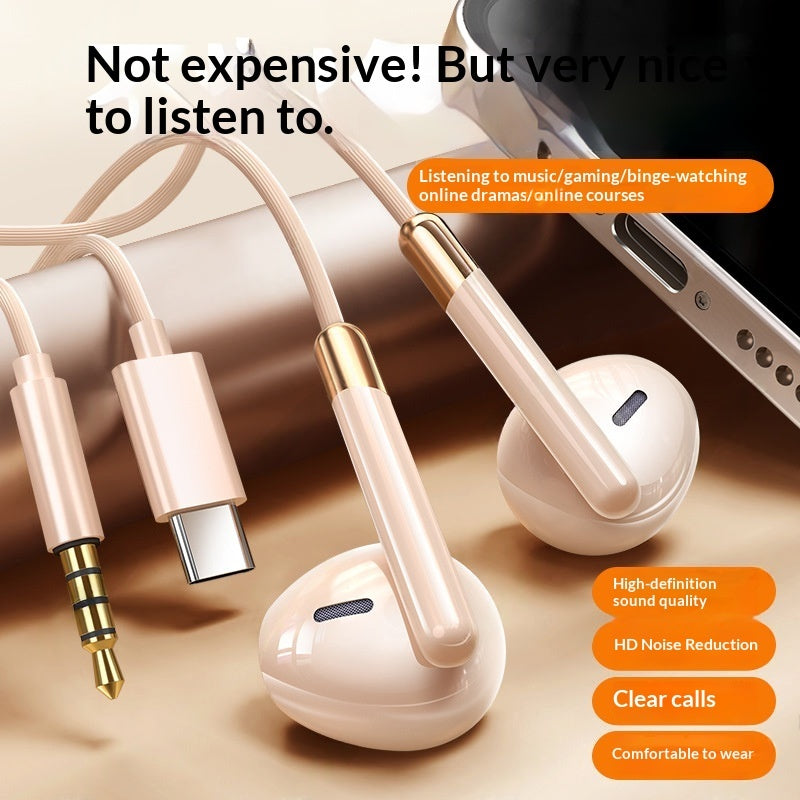 Hi-Fi USB-C Wired Earbuds — Digital Audio Decoder