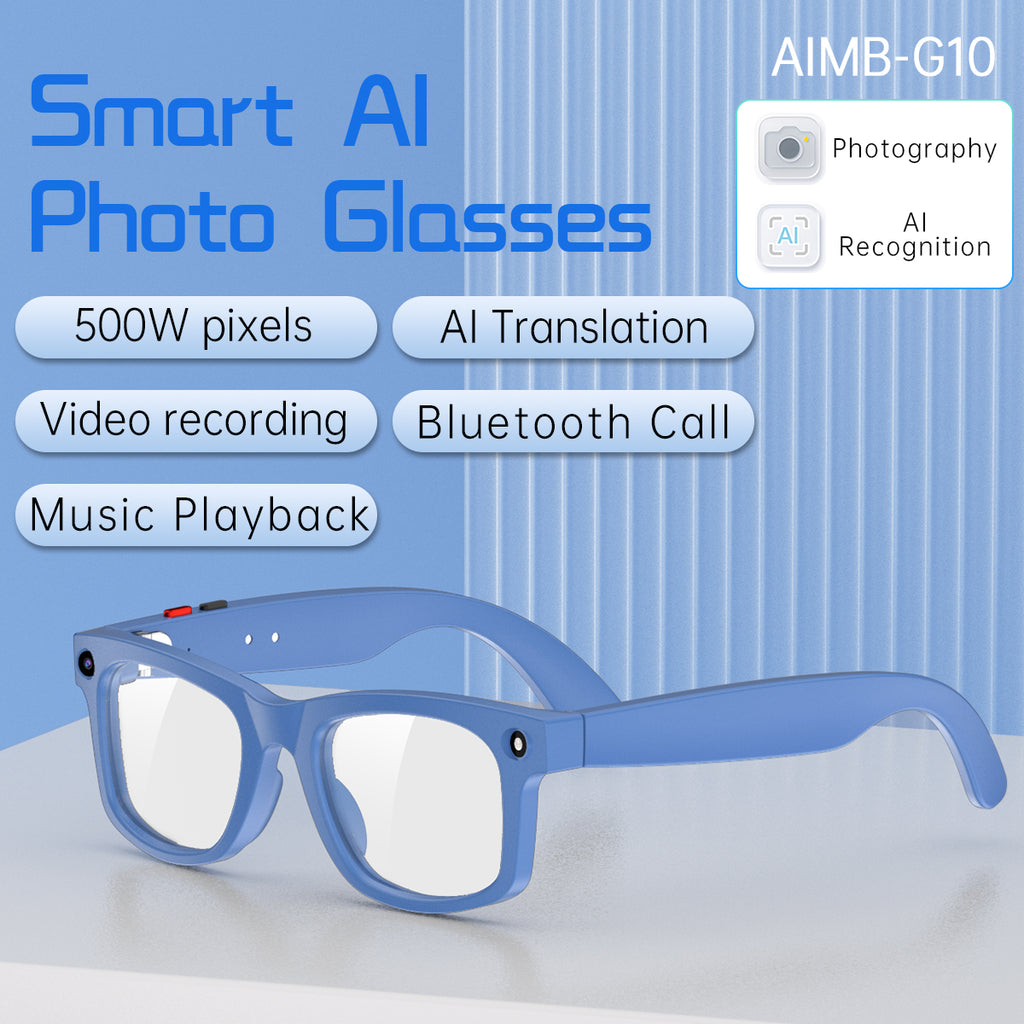 2MP AI Smart Camera Glasses Bluetooth Sunglasses For Music Calling Translation S2