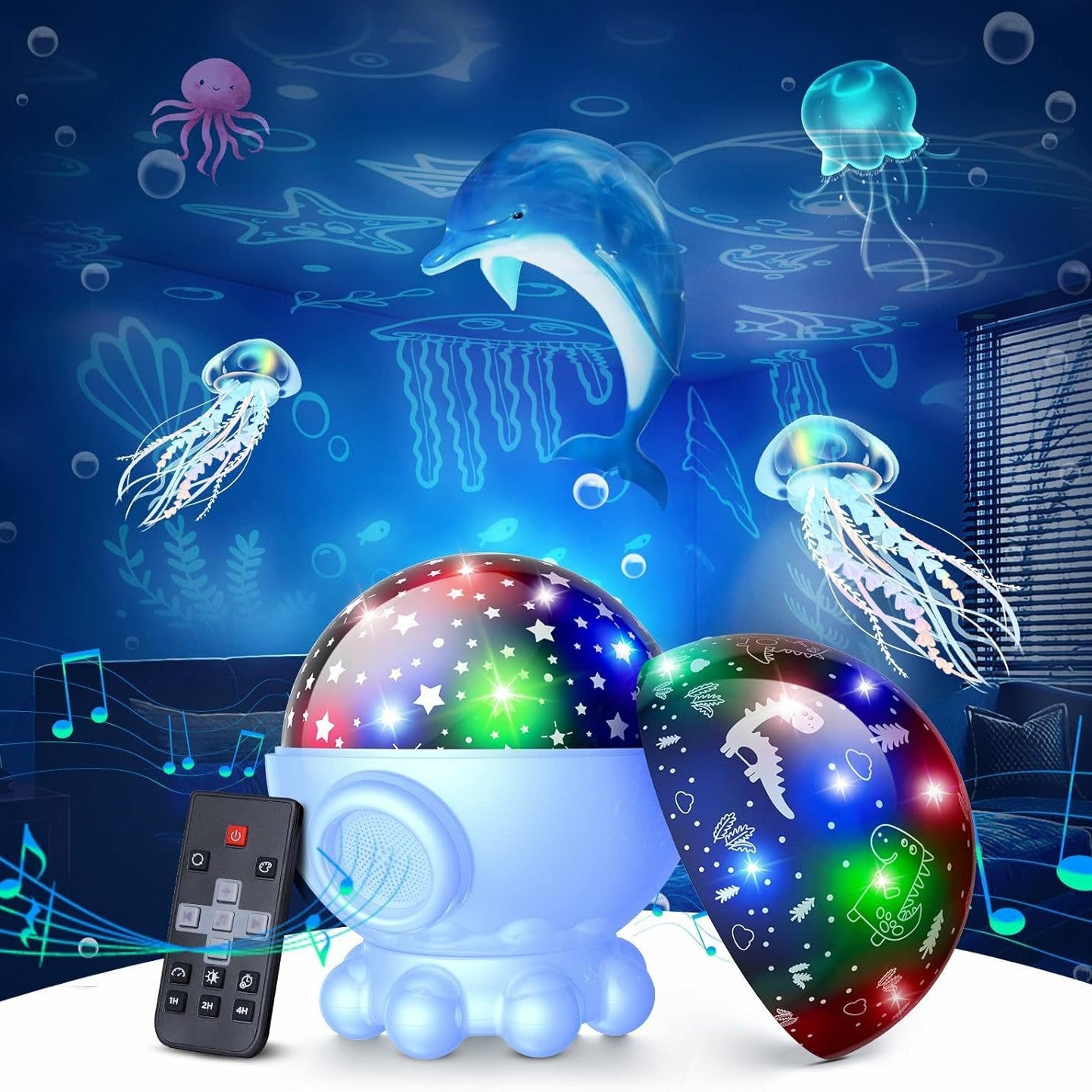 RGB Galaxy Jellyfish Projector — Colour-Reactive Star Lamp