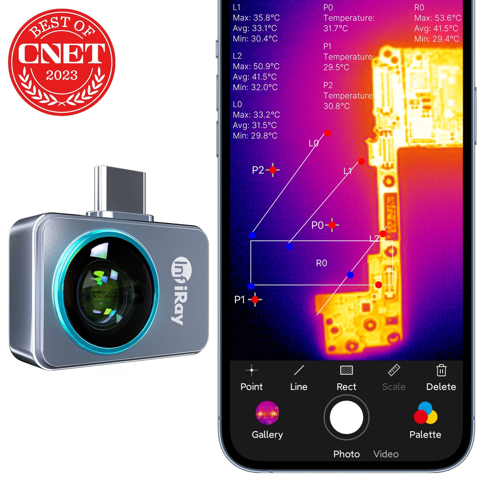 Thermal Imaging Camera — Infrared Heat Visualization USB-C