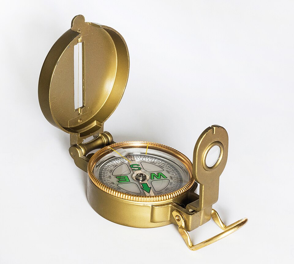 Lensatic military compass for precision land navigation and orienteering