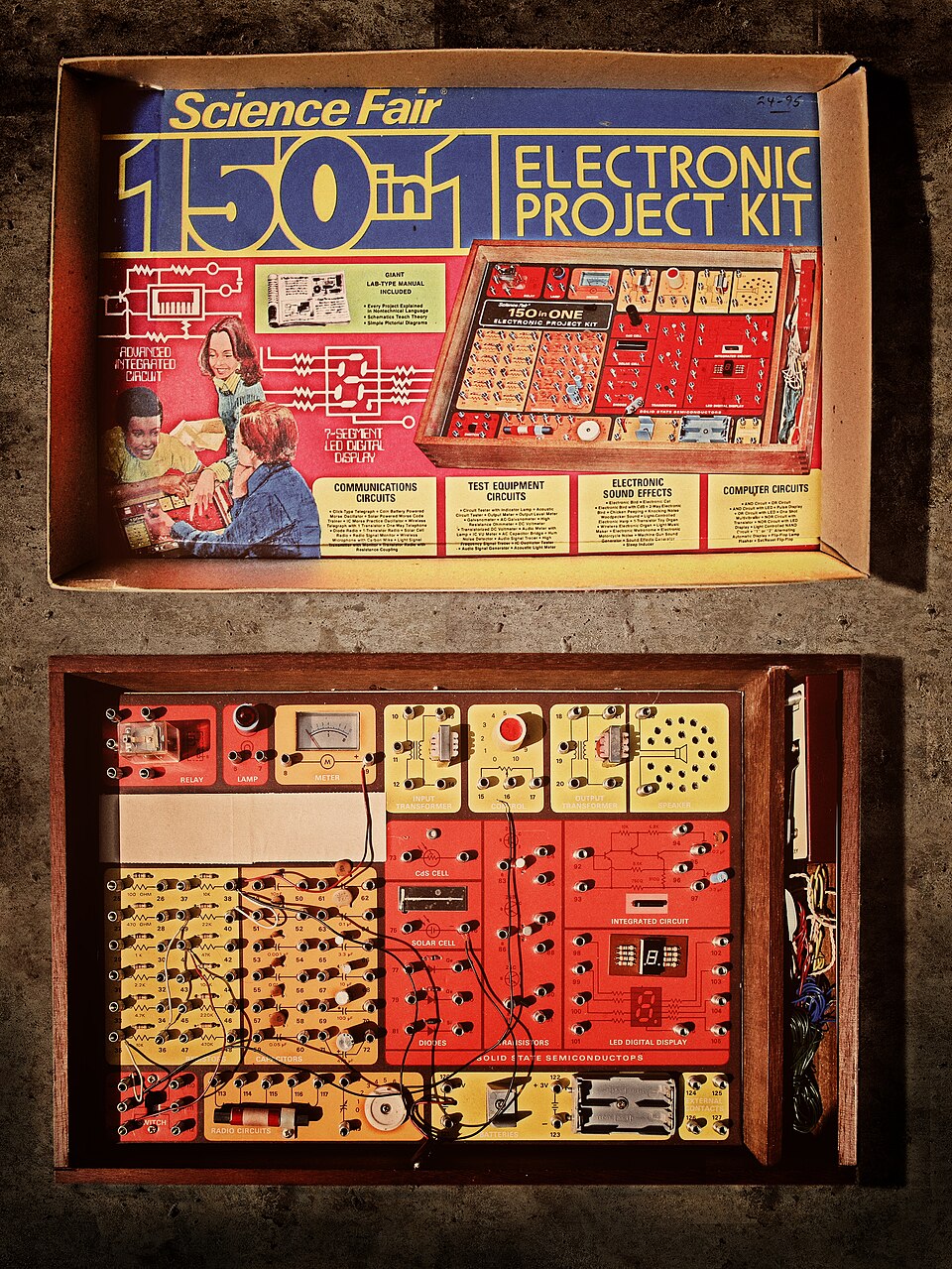 Spring-clip electronic project kit for building beginner circuits