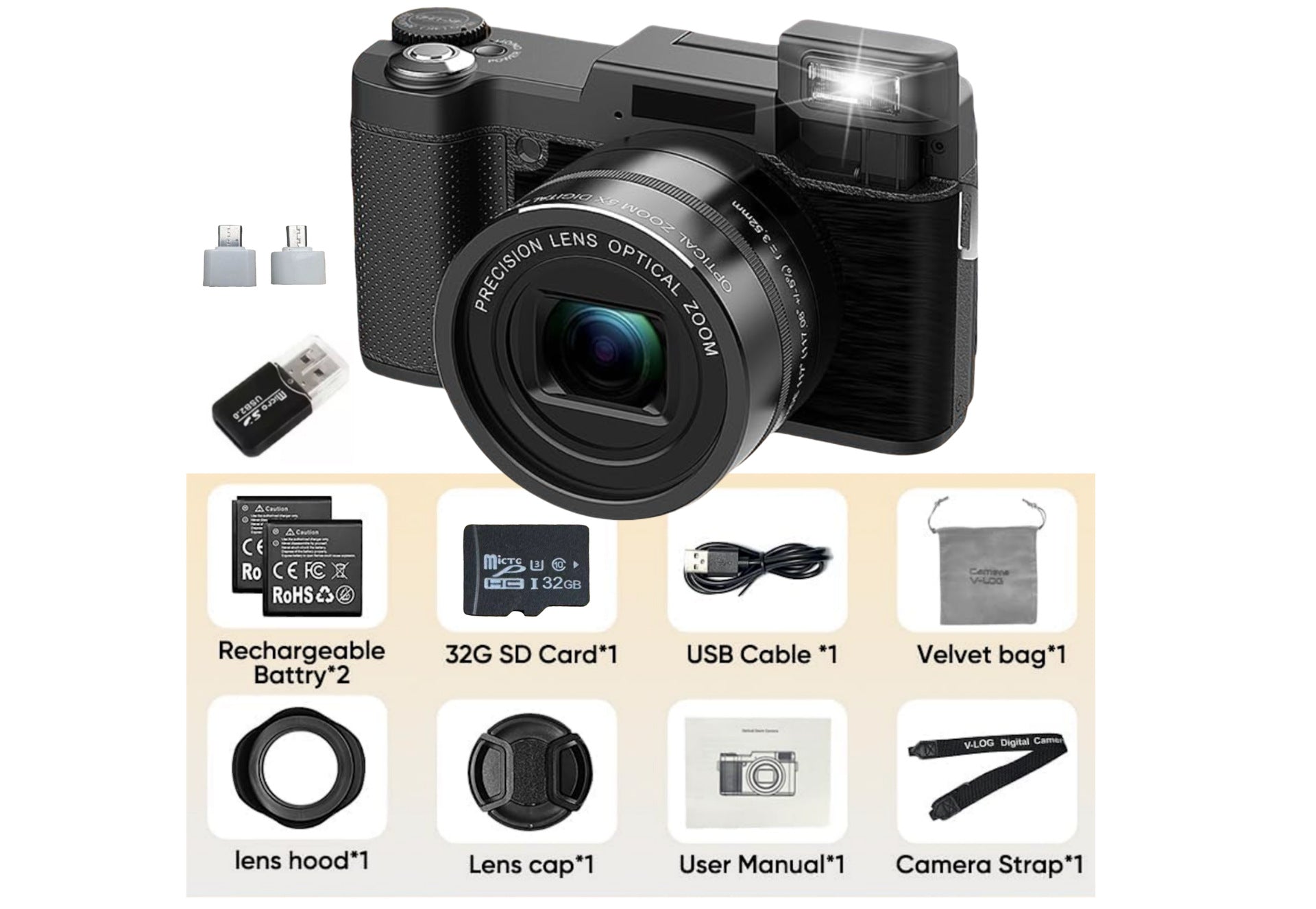 English language Version Of A High definition Digital Camera With 5x Optical Zoom