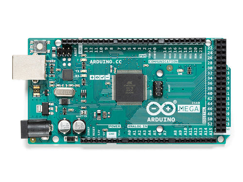 Arduino Mega 2560 R3 — ATmega2560 microcontroller development board, front view