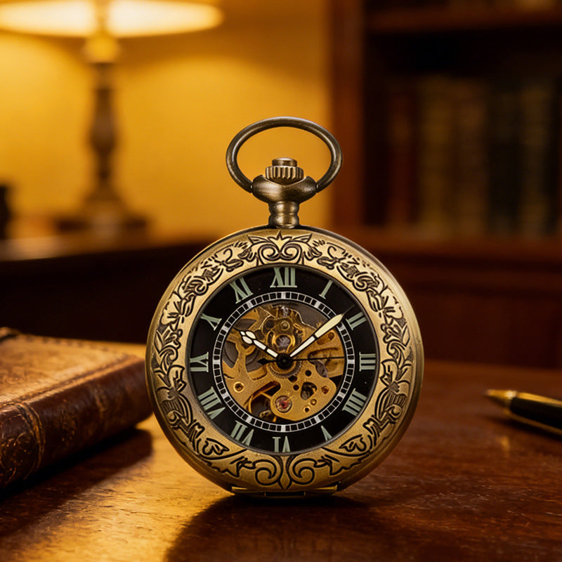 Carved Magnifying Lens Mechanical Luminous Watch