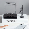 Newton's Cradle Pendulum — Desk Physics Toy, Steel Balls
