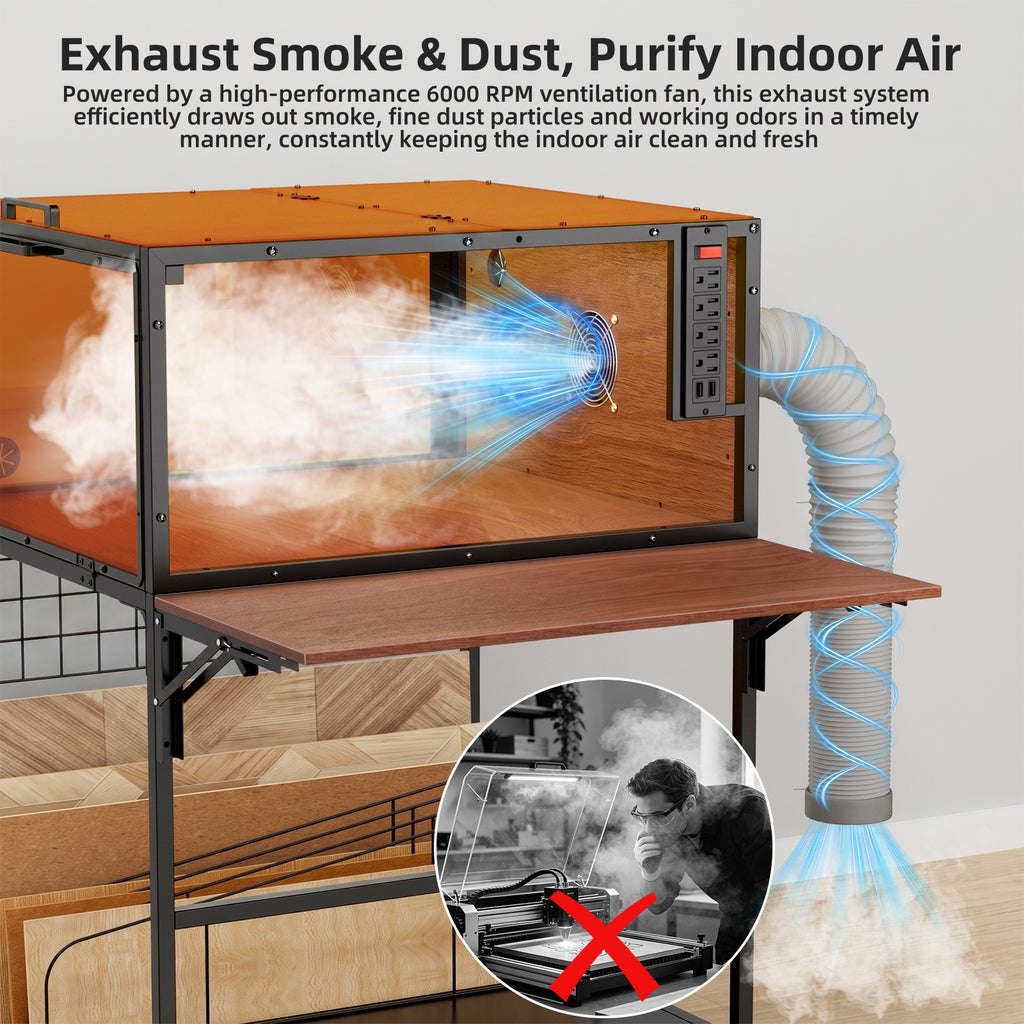 Laser Engraver Enclosure with Exhaust Fan — Eye Protection