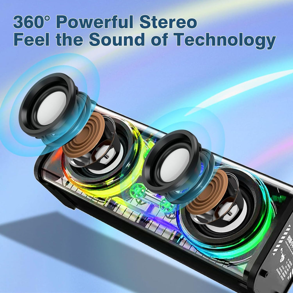 LED Transparent Bluetooth Speaker — 10W, BT 5.3, TWS