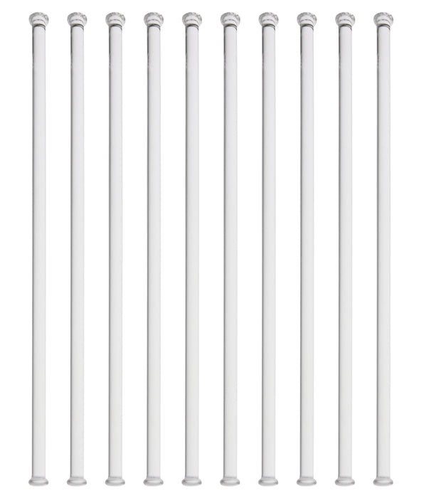 Glass stirring rod set 10-piece borosilicate 11.8 inch button ends