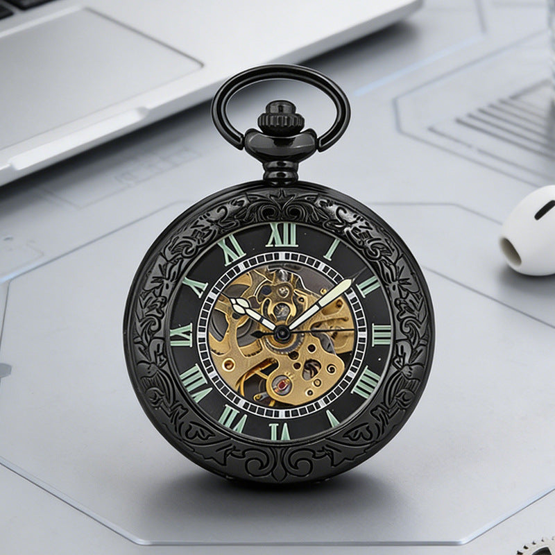 Carved Magnifying Lens Mechanical Luminous Watch
