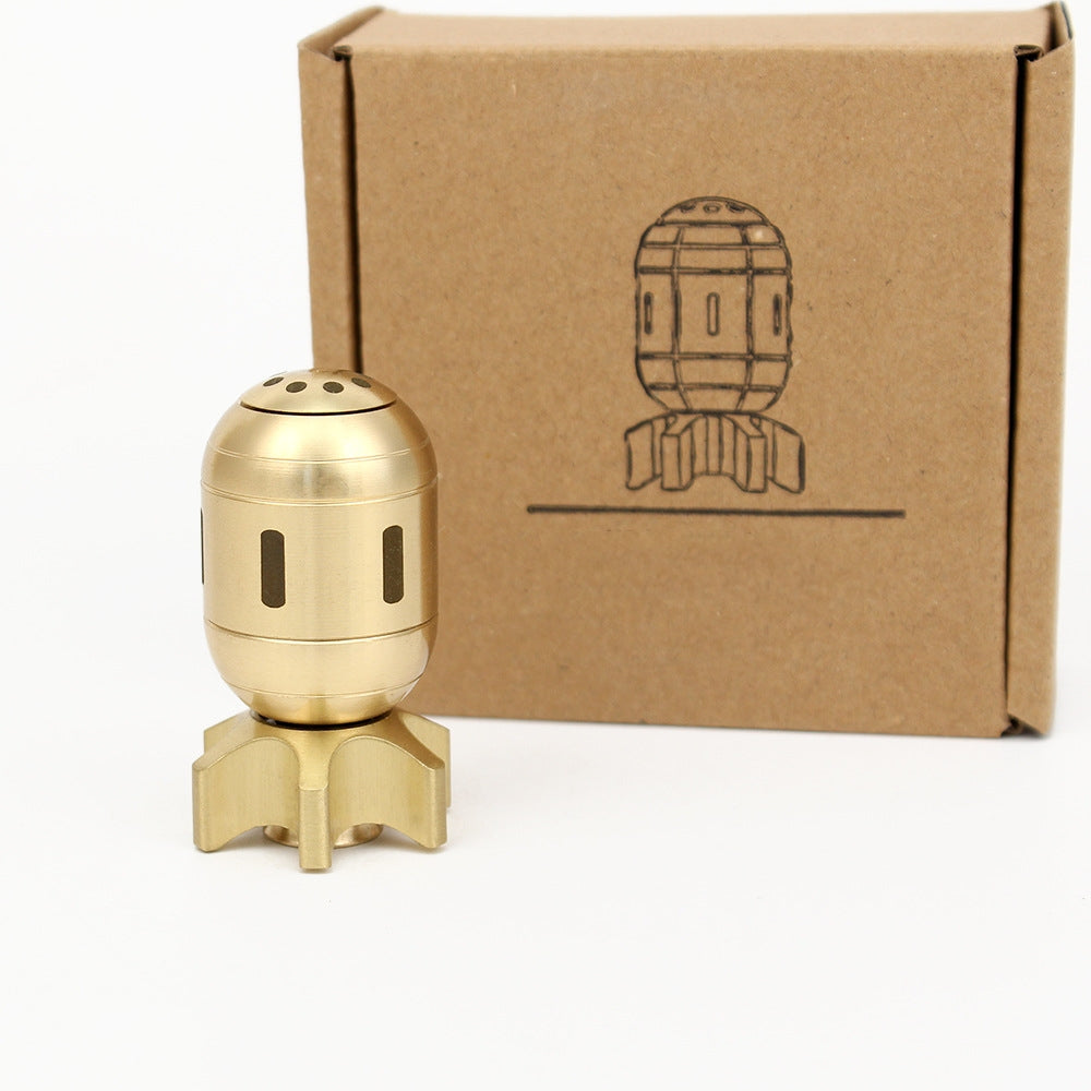 Brass Solid Rotary Fingertip Gyroscope — Stress Relief
