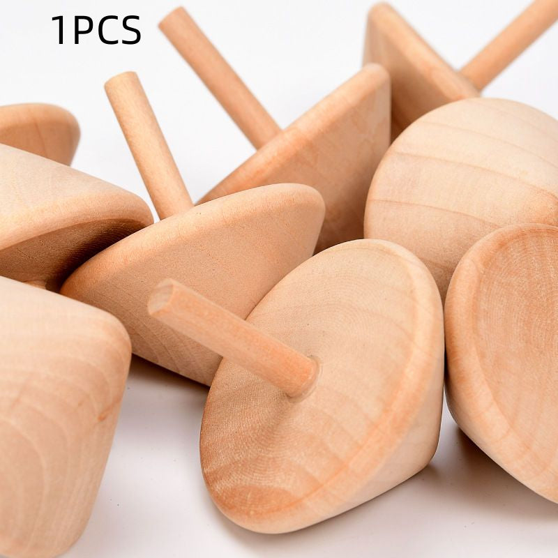 Wooden Log Gyroscope — Desk Physics Toy
