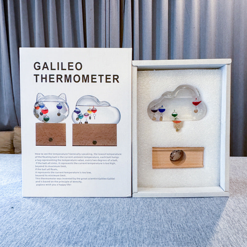 Cloud Galileo Thermometer Decoration Creative Weather Forecast Bottle