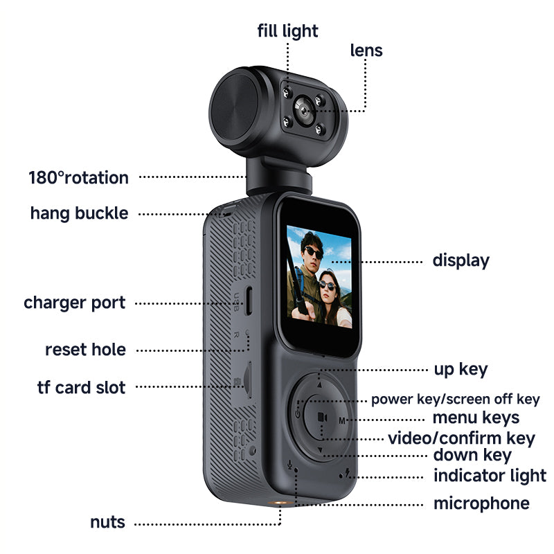 Panoramic Sports Camera Handheld DV Outdoor HD 4K Dual Lens Cycling Recorder Camera Pro Edition
