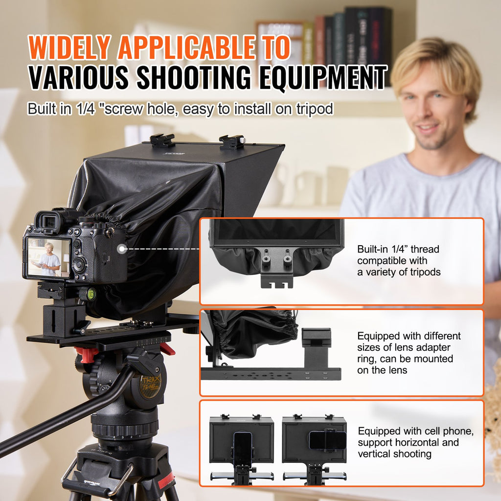 Teleprompter 13 inch Aluminum Alloy Floor Type Spectroscope