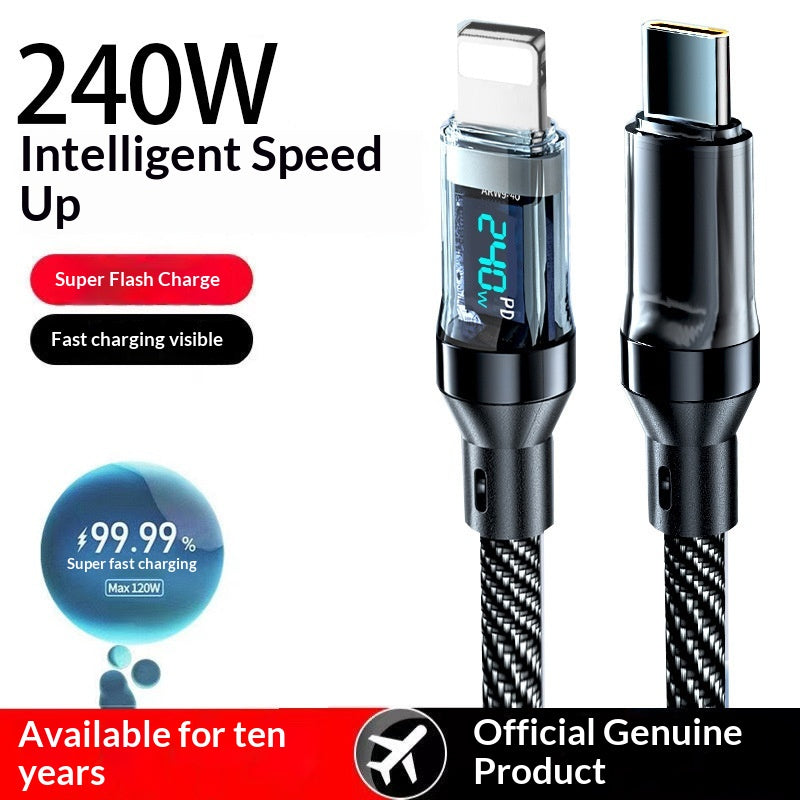 240W Smart Charging Cable — Live Power Display Type-C