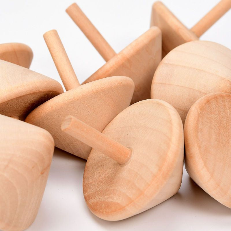 Wooden Log Gyroscope — Desk Physics Toy