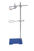 Lab ring stand with clamp set cast iron base stainless steel rod