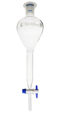Separatory funnel 500mL PTFE stopcock borosilicate glass chemistry